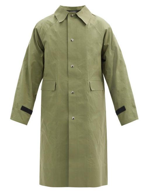 Matchesfashion.com Kassl Editions - Original Wax-coated Cotton-canvas Coat - Mens - Dark Green
