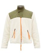 Matchesfashion.com Greg Lauren - Sherpa Fleece Zip Up Jacket - Mens - Green White