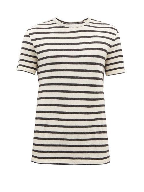 Officine Gnrale - Striped Crew-neck Cotton T-shirt - Mens - Cream Multi