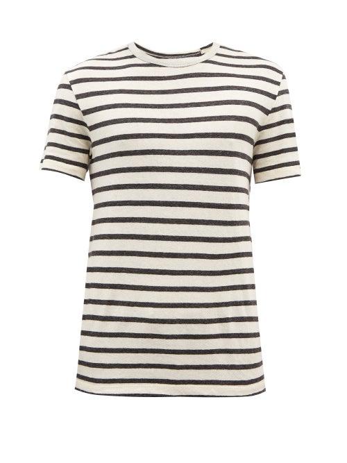 Officine Gnrale - Striped Crew-neck Cotton T-shirt - Mens - Cream Multi