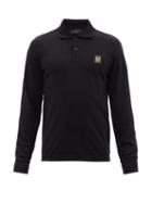 Belstaff - Logo-patch Cotton-jersey Polo Shirt - Mens - Black