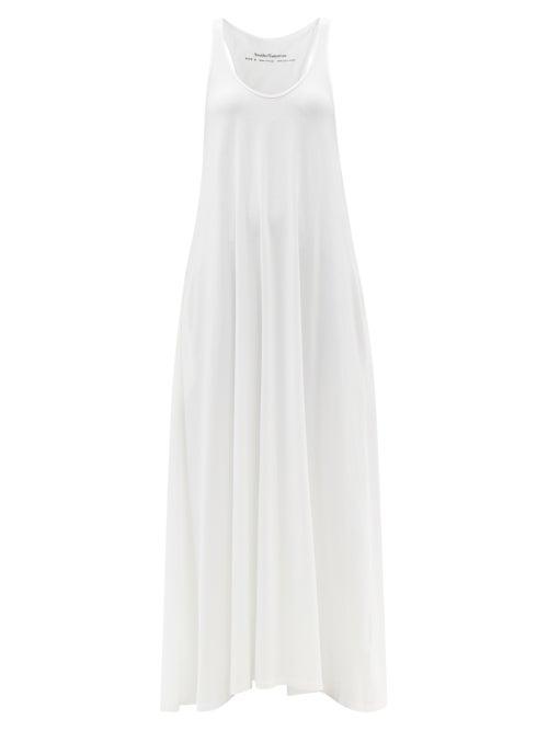 Ladies Rtw Another Tomorrow - Scoop-neck Organic-cotton Dress - Womens - White