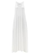 Ladies Rtw Another Tomorrow - Scoop-neck Organic-cotton Dress - Womens - White