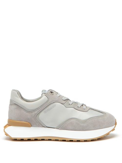 Givenchy - Giv Runner Leather, Suede And Nylon Trainers - Mens - Grey