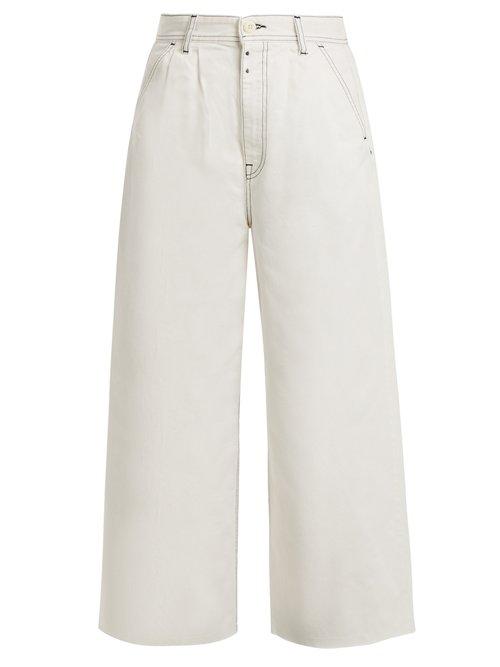 Matchesfashion.com Mm6 Maison Margiela - High Rise Wide Leg Jeans - Womens - Ivory