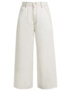 Matchesfashion.com Mm6 Maison Margiela - High Rise Wide Leg Jeans - Womens - Ivory