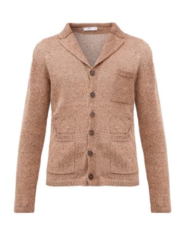 Matchesfashion.com Inis Mein - V-neck Linen Cardigan - Mens - Brown