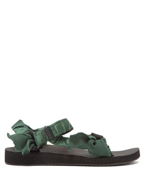 Matchesfashion.com Arizona Love - Trekky Satin Wrapped Velcro Strap Sandals - Womens - Green