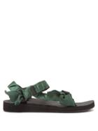 Matchesfashion.com Arizona Love - Trekky Satin Wrapped Velcro Strap Sandals - Womens - Green