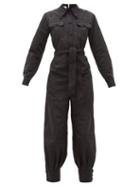 Matchesfashion.com Gucci - Belted Moire Jumpsuit - Womens - Black