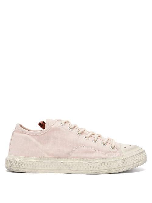 Matchesfashion.com Acne Studios - Distressed Cotton-canvas Trainers - Womens - Pink