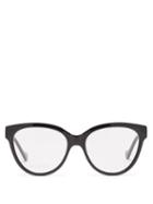 Gucci - Gg-chain Cat-eye Acetate Glasses - Womens - Black
