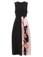 Matchesfashion.com Roksanda - Cora Asymmetric Pleated Silk-satin Dress - Womens - Black Multi