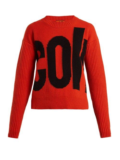 Matchesfashion.com Colville - Logo Wool Sweater - Womens - Orange Multi