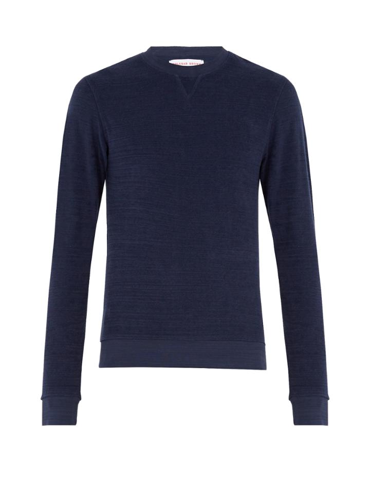 Orlebar Brown Pierce Crew-neck Fine-striped Cotton Sweatshirt