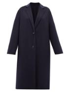 Matchesfashion.com Joseph - Newman Single-breasted Wool-blend Coat - Womens - Navy