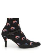 Matchesfashion.com Marine Serre - Crescent Moon Print Stretch Jersey Ankle Boots - Womens - Black Multi