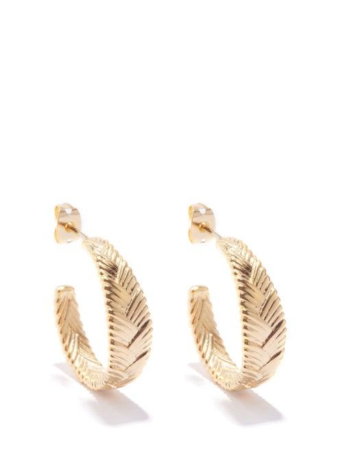 Missoma - Engraved 18kt Gold-plated Hoop Earrings - Womens - Gold