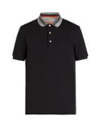 Matchesfashion.com Missoni - Contrast Collar Cotton Piqu Polo Shirt - Mens - Black