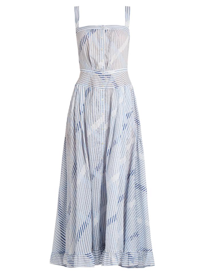 Thierry Colson Rosanna Striped Cotton-voile Dress