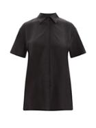 Matteau - Silk-crepe Shirt - Womens - Black