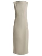 Matchesfashion.com Raey - Cowl Neck Crepe Midi Dress - Womens - Grey