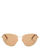Matchesfashion.com Gucci - Cat-eye Metal Sunglasses - Womens - Gold