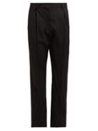 Matchesfashion.com Valentino - Pressed Wool Blend Tailored Trousers - Womens - Black