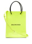 Matchesfashion.com Balenciaga - Shopping Tote Xs Logo Print Leather Cross Body Bag - Mens - Green