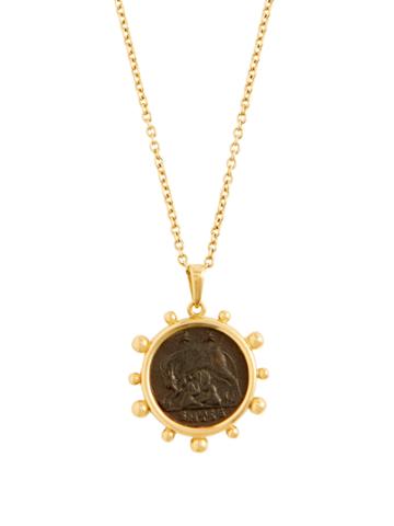 Dubini Capitoline Wolf 18kt Gold Necklace