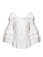 Sea Antoinette Bow-embellished Cotton Top