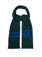 Matchesfashion.com Gucci - Reversible Logo Jacquard Wool And Silk Blend Scarf - Mens - Blue Multi