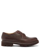 Matchesfashion.com Grenson - Melvin Grained-leather Derby Shoes - Mens - Dark Brown