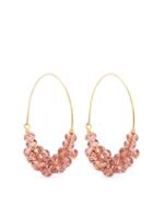 Matchesfashion.com Isabel Marant - Rosewood Bead Embellished Hoop Earrings - Womens - Pink