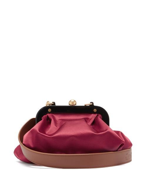 Matchesfashion.com See By Chlo - Tilly Shoulder-strap Satin Pouch - Womens - Burgundy
