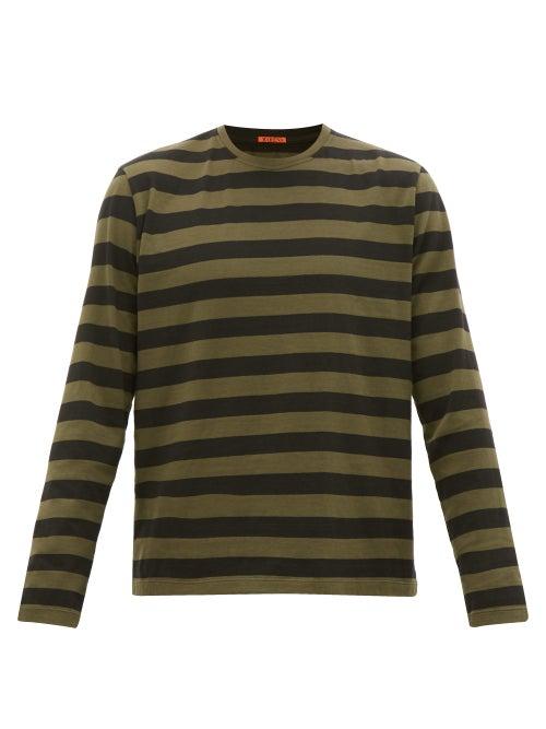 Matchesfashion.com Barena Venezia - Luigi Striped Cotton Long-sleeved T-shirt - Mens - Khaki