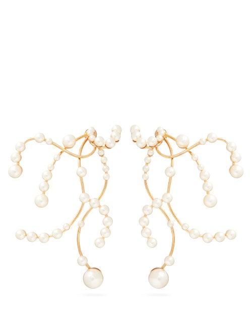 Matchesfashion.com Peter Pilotto - Faux Pearl Embellished Branch Earrings - Womens - Pearl
