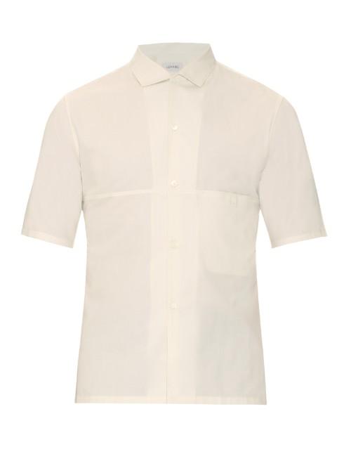 Lemaire Spread-collar Cotton And Linen-blend Shirt