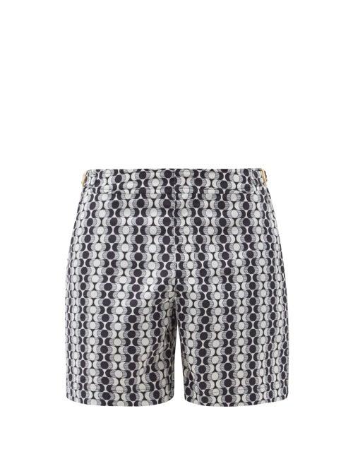 Matchesfashion.com Orlebar Brown - Bulldog Caliso-print Swim Shorts - Mens - Navy