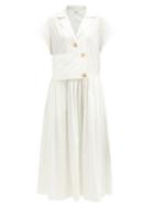 Matchesfashion.com Co - Camp-collar Cotton-blend Shirt Dress - Womens - White
