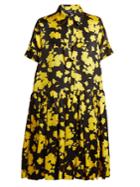 Rochas Floral-print Silk-satin Shirtdress