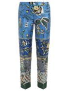 Matchesfashion.com F.r.s - For Restless Sleepers - Ceo Floral Print Silk Trousers - Womens - Blue Multi