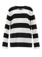 Ladies Rtw Norma Kamali - Striped Jersey Long-sleeved T-shirt - Womens - Black Stripe