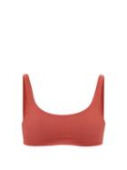 Matchesfashion.com Jade Swim - Rounded Edges Scoop-neck Ribbed Bikini Top - Womens - Burgundy