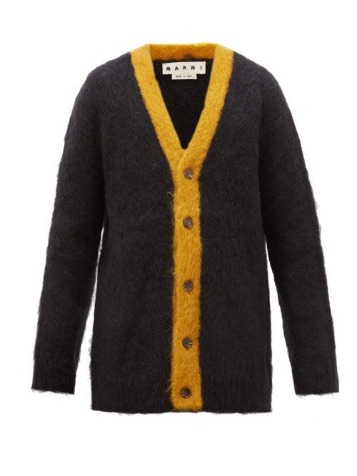 Matchesfashion.com Marni - Oversized Mohair Blend Cardigan - Mens - Black Multi