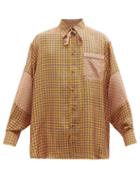 S.s. Daley - Geometric-print Silk Pyjama Shirt - Mens - Orange