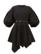 Matchesfashion.com Marques'almeida - Balloon-sleeve Cotton-crepe Mini Dress - Womens - Black