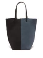 Lastframe - Bi-colour Rib-knitted Tote Bag - Womens - Black Grey