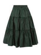 Matchesfashion.com Marc Jacobs - Tiered Duchess Satin Skirt - Womens - Dark Green