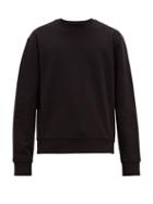 Matchesfashion.com Maison Margiela - Leather Elbow Patch Cotton Sweatshirt - Mens - Black